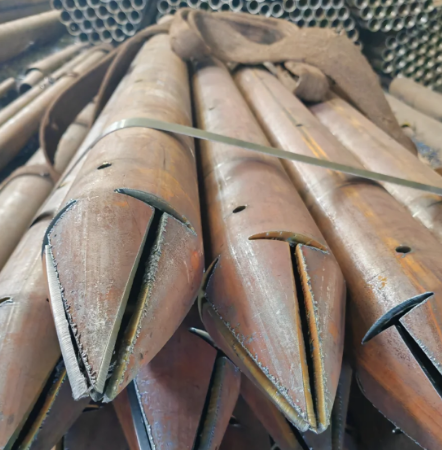 莆田出尖打孔加工无缝注浆钢花管注浆管厂家